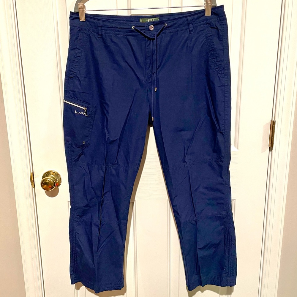 Lauren Active Lauren Ralph Lauren Green Label Womens 12 Navy Athletic Capri Pant